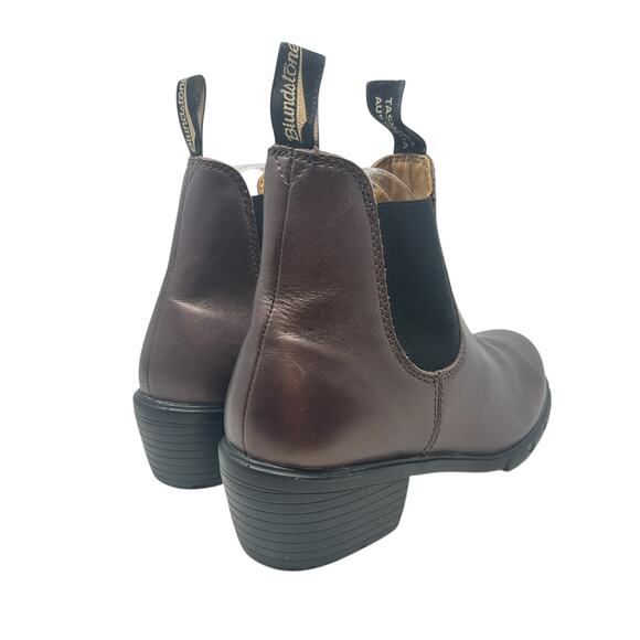 Blundstone Heeled Boots 1963 Chelsea Leather Copper Bronze Rose Gold Size US 10 - Picture 8 of 12
